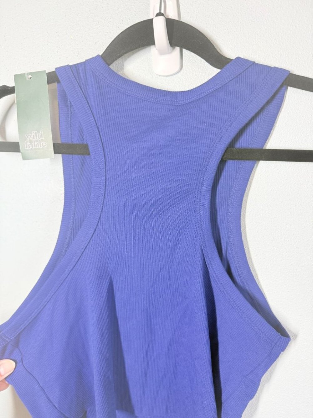 NWT Wild Fable Womens Cropped Ribbed Tank Cobalt Blue XXL Scoop Neck Fitted - Picture 6 of 9